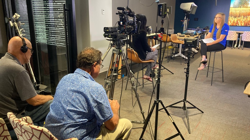 Video crews for interviews.